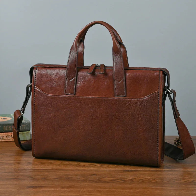 Crossbody Laptop Brown Leather Shoulder Bag 1