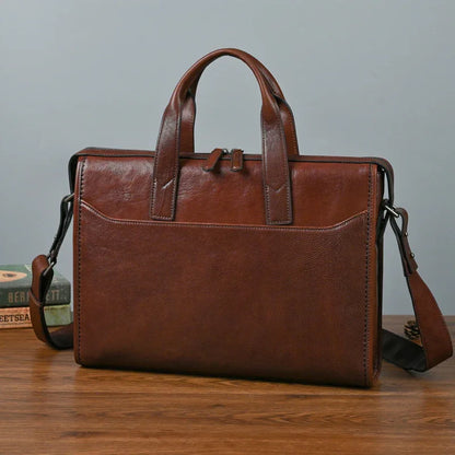 Crossbody Laptop Brown Leather Shoulder Bag 1