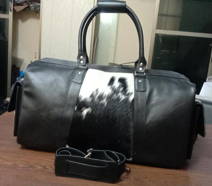 Exotic Handmade Cowhide Duffle Luggage Bag
