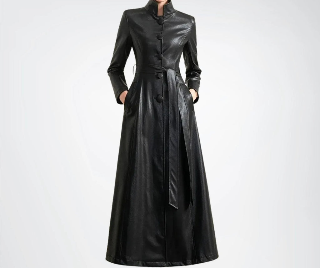 leather trench coat women