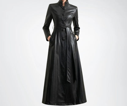 leather trench coat women