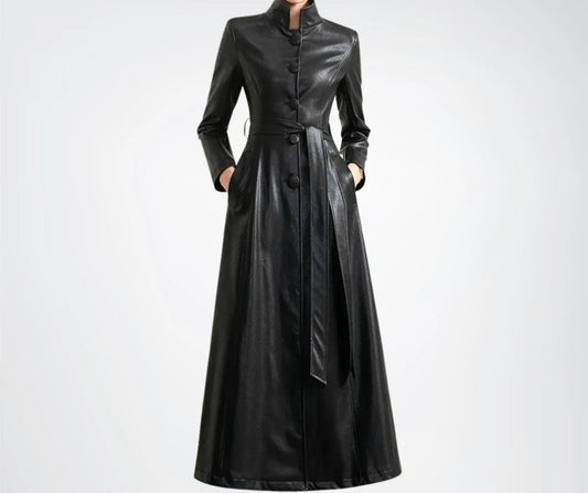 leather trench coat women