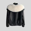 black leather jacket with fur women