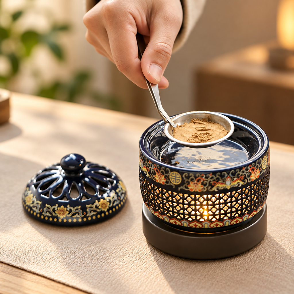 Ceramic Incense Burner with Adjustable Temperature Timer Control