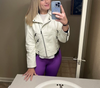 Women Slim Fit Leather Moto Jacket