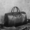 New Unisex Black Leather Travel Weekender Bag