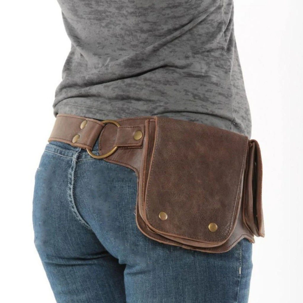 genuine leather waist pouch bag