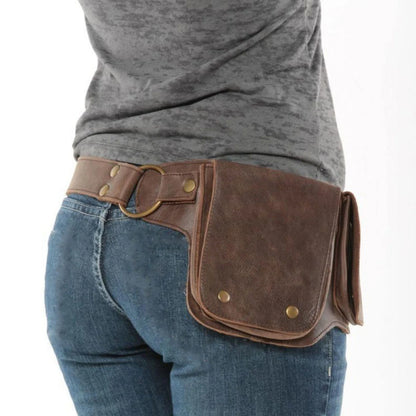 genuine leather waist pouch bag