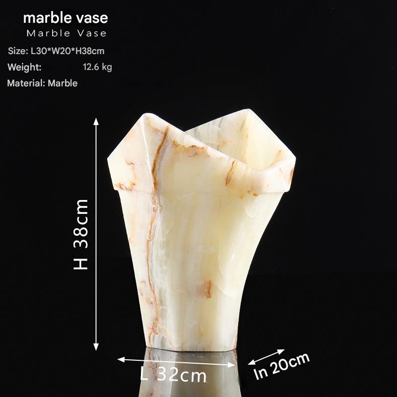 Italian Vintage Style Jade Vase Marble Flower Vase & Pot