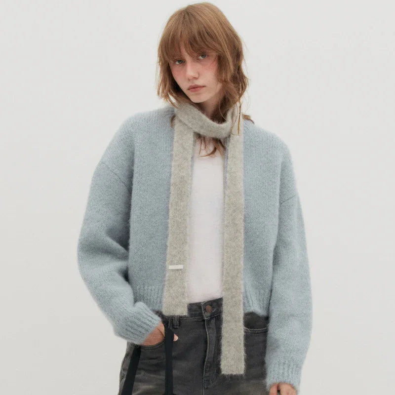 Women low waist zip cardigan knit outerwear 1 S