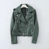 Women’s Slim Fit Motorcycle PU Leather Jacket