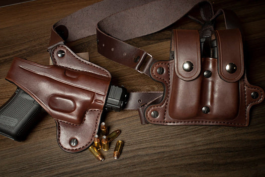 Leather Concealed Carry Shoulder Holster Magazine Pouch