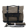 Canvas Motorcycle Saddlebag with Waxed Finish and Cowhide Leather Straps 1
