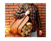 leather wood carrying bag