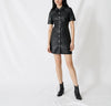 real leather mini collared dress