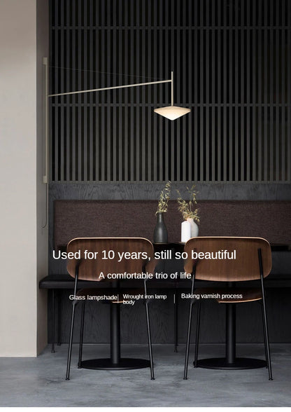 Nordic Adjustable Wall Lamp Minimalist With Frosted Glass Shade