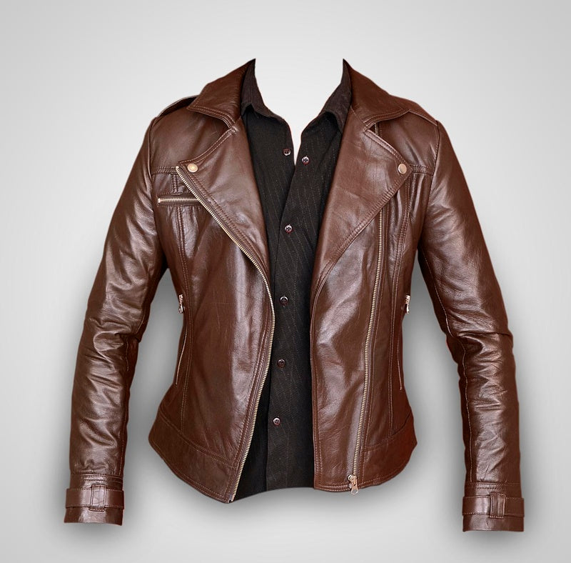 Genuine Leather Women's Biker Jacket