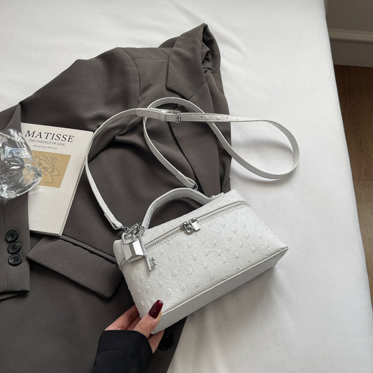 Genuine Leather Shoulder Crossbody Box Purse