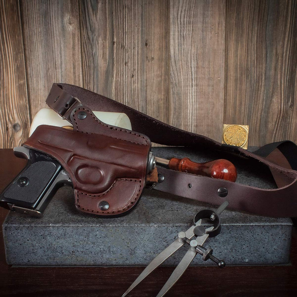 Custom Leather Shoulder Gun Holster with Thumb Break