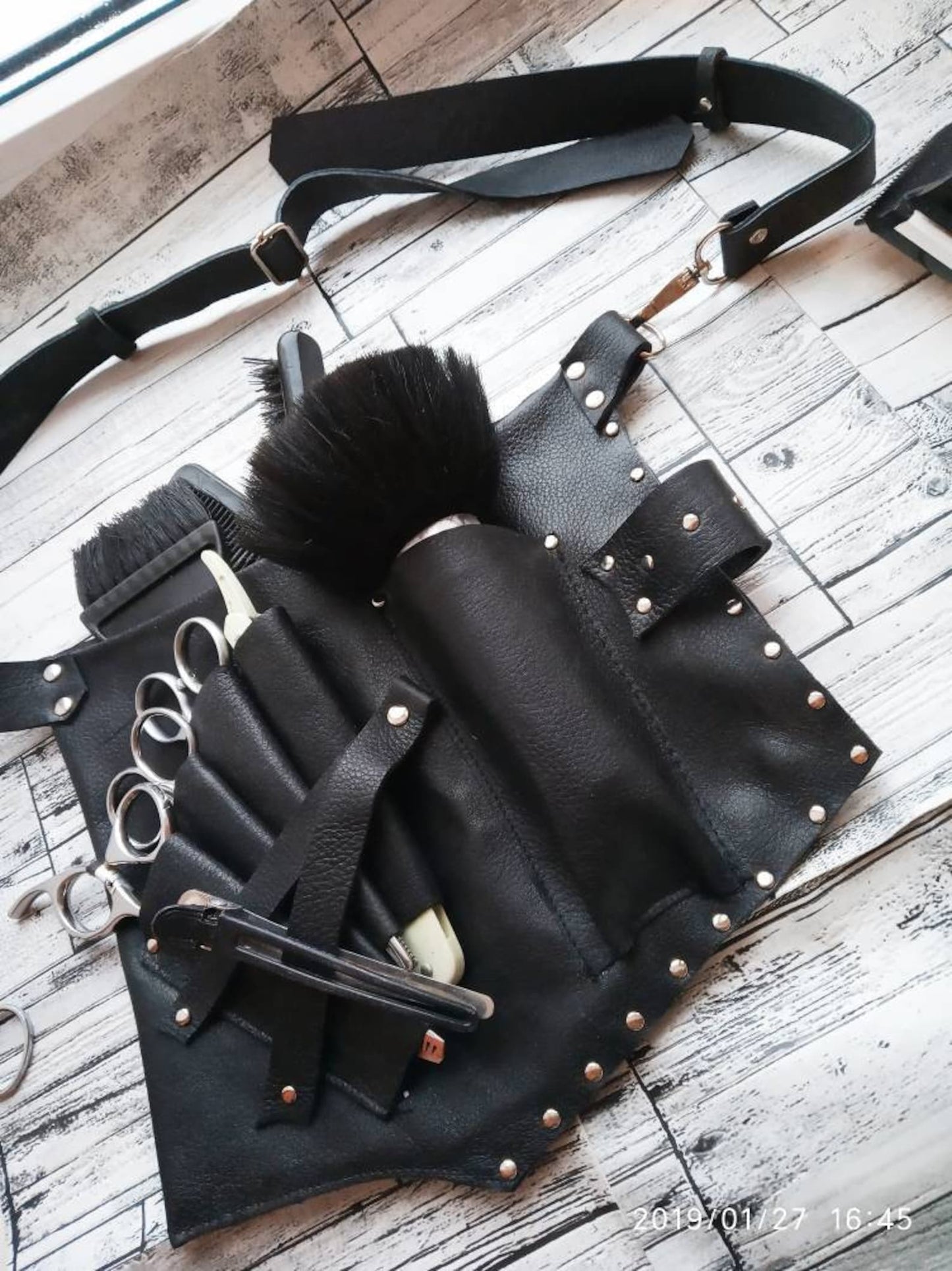 Genuine Leather Hairdresser Pouch