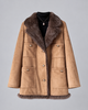 Women’s Suede Jacket Brown Fur Collar Mid-Length Winter Coat