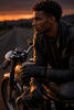 Men’s Leather Motorcycle Gloves in Top-Grain Cowhide for Riding
