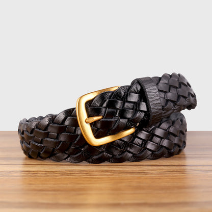 Braided Real Leather Belt For Women