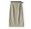 Genuine Leather Skirt High Waisted Slim Fit with Front Slit
