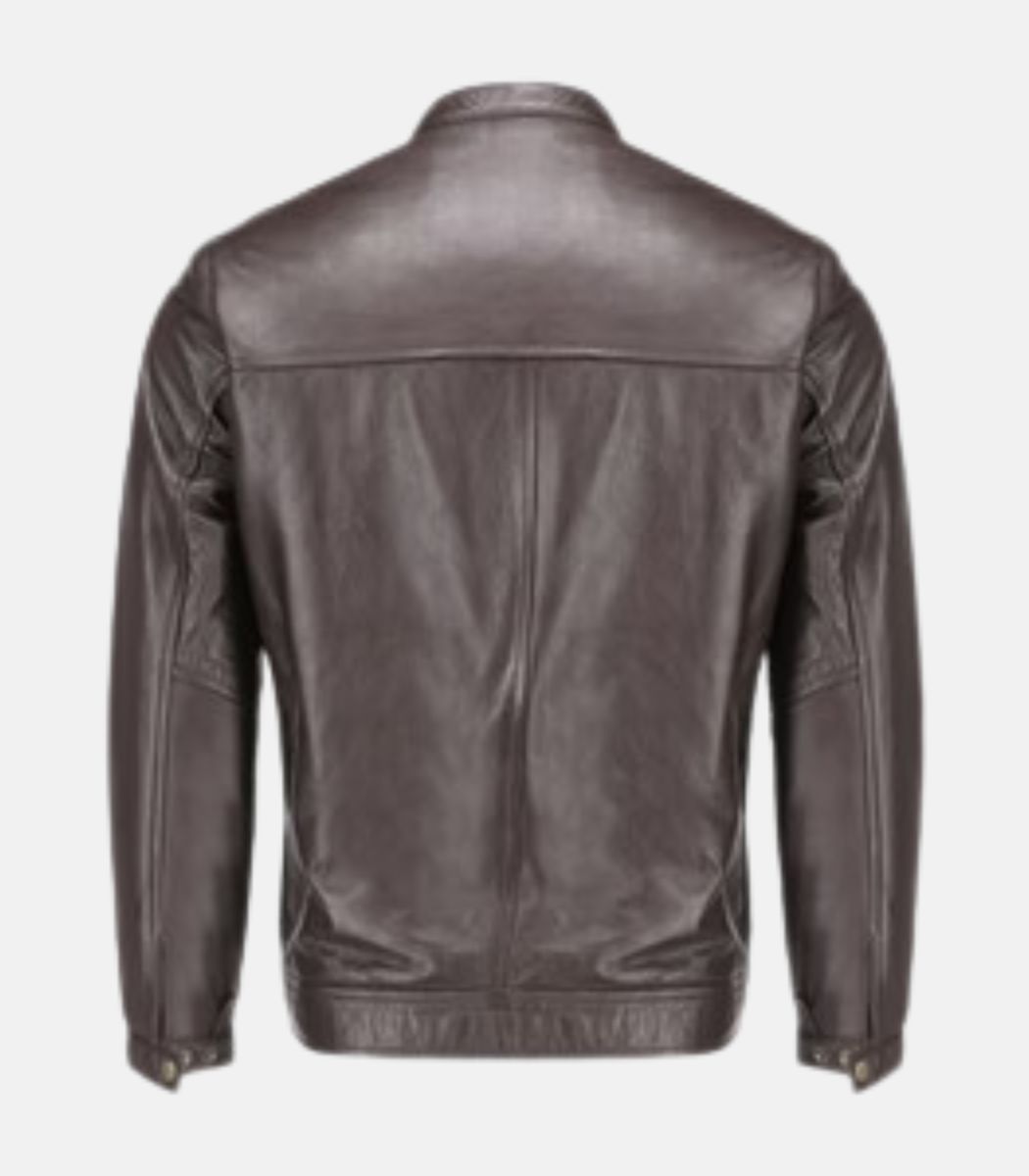 real leather brown jacket