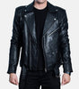 black leather jackets for men with waist belt