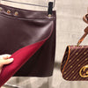 Women High Waisted Leather Mini Skirt Wrap with Gold Buttons