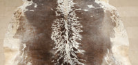 Extra Small Tan Grey White Cowhide Rug