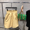 High Waisted Women Leather Shorts Mid Length Wide Leg