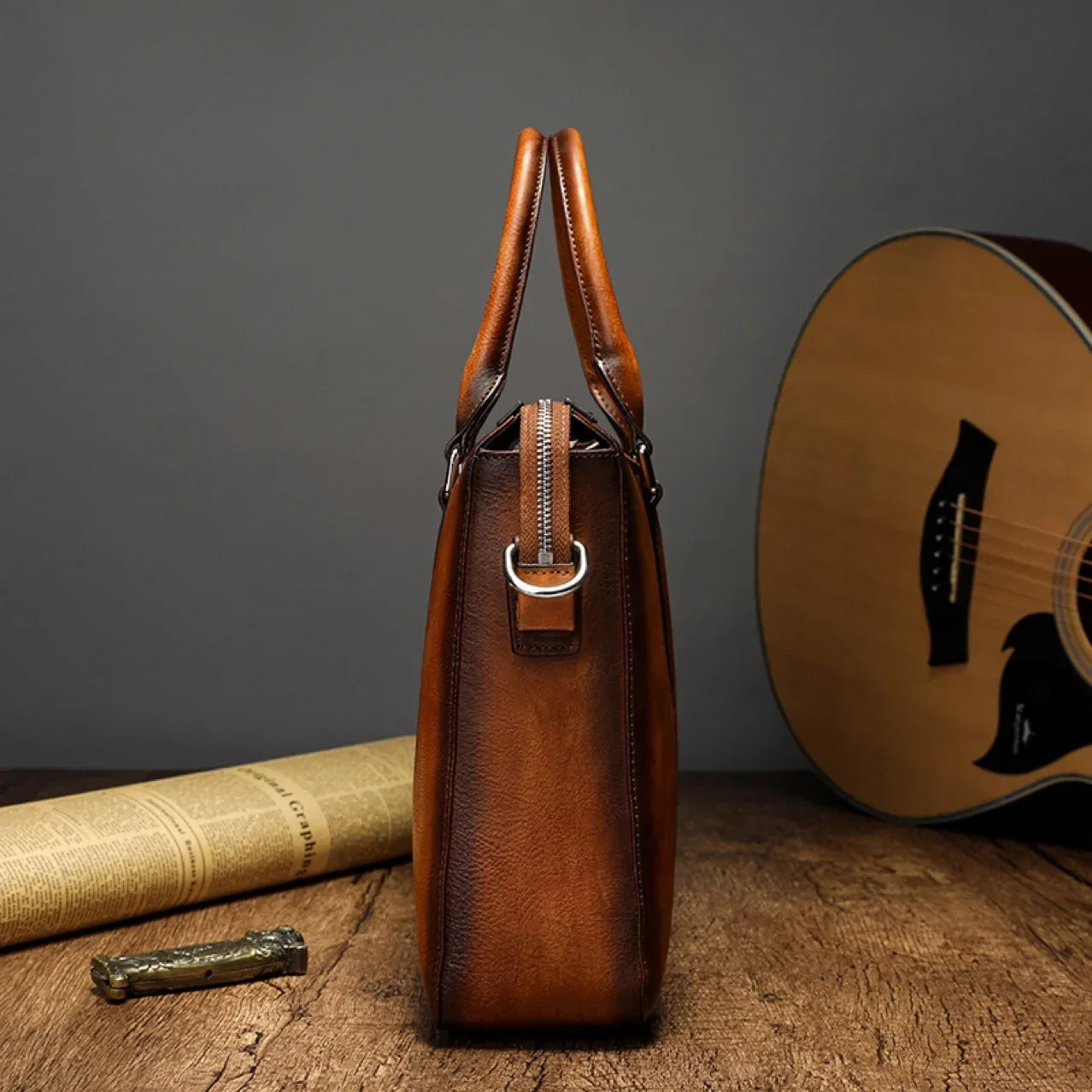 Handmade Real Leather Messenger Briefcase Bag