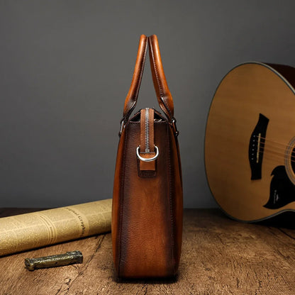 Handmade Real Leather Messenger Briefcase Bag