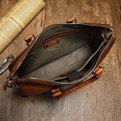 Handmade Real Leather Messenger Briefcase Bag