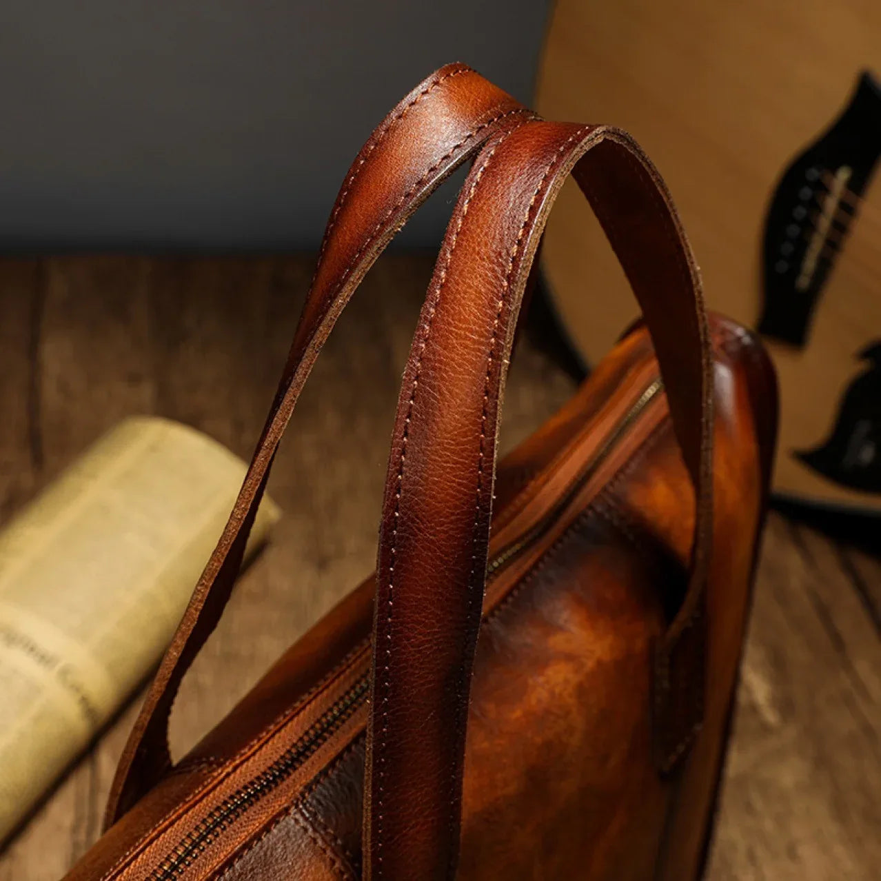 Exotic Rustic Leather Laptop Bag Briefcase