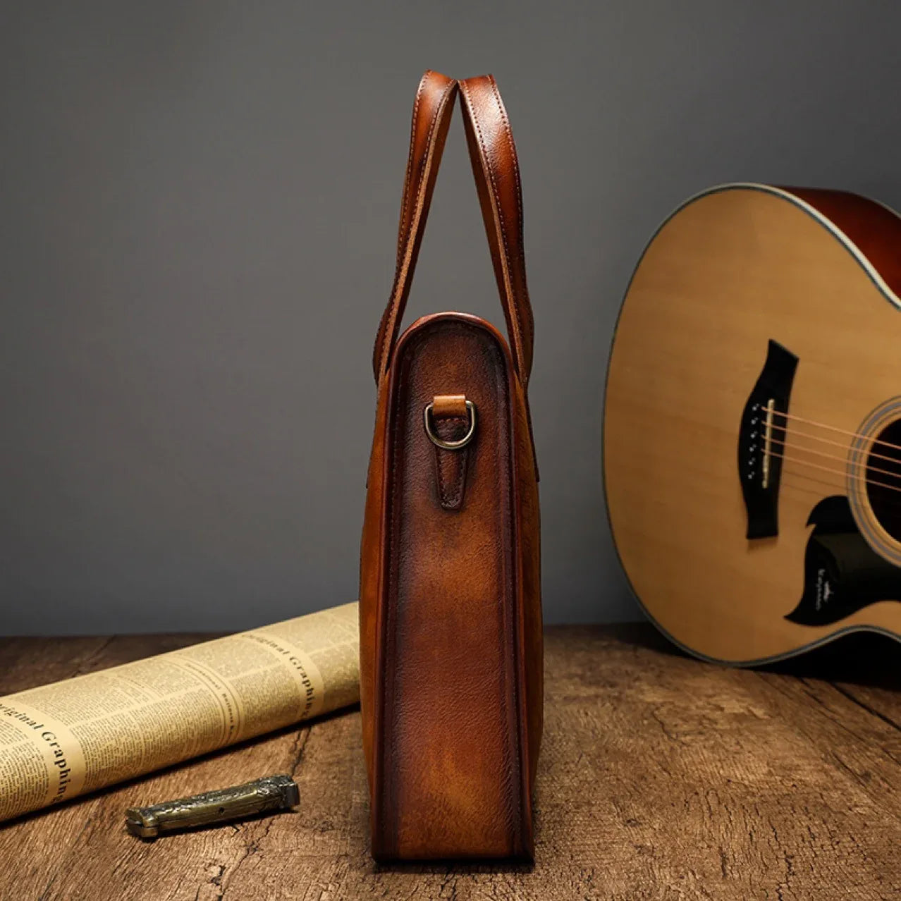 Exotic Rustic Leather Laptop Bag Briefcase