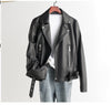 Women Black Leather Jacket Genuine Sheepskin Moto Bomber