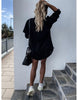 Distressed Oversized Denim Shacket Shirt Dress for Women