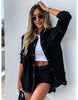 Distressed Oversized Denim Shacket Shirt Dress for Women