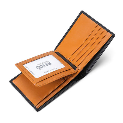 Men’s Genuine Leather Wallet with Coin Pocket and RFID Protection