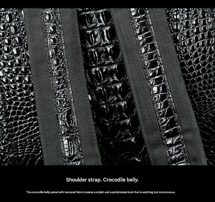 Men genuine crocodile leather backpack