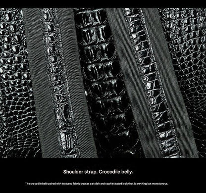 Men genuine crocodile leather backpack