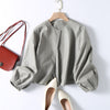 Round Neck Cropped Moto Style Women Leather Jacket