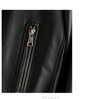 Women Black Leather Jacket Genuine Sheepskin Moto Bomber