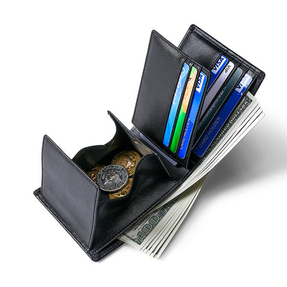 Men’s Genuine Leather Wallet with Coin Pocket and RFID Protection