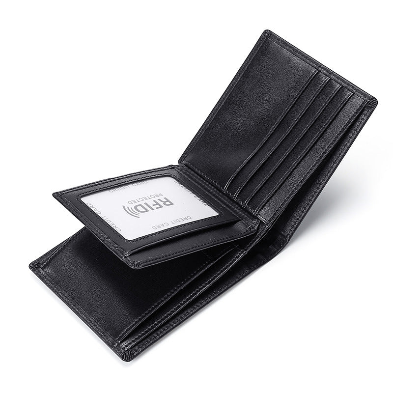 Men’s Genuine Leather Wallet with Coin Pocket and RFID Protection