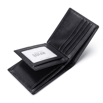 Men’s Genuine Leather Wallet with Coin Pocket and RFID Protection