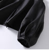 Round Neck Cropped Moto Style Women Leather Jacket